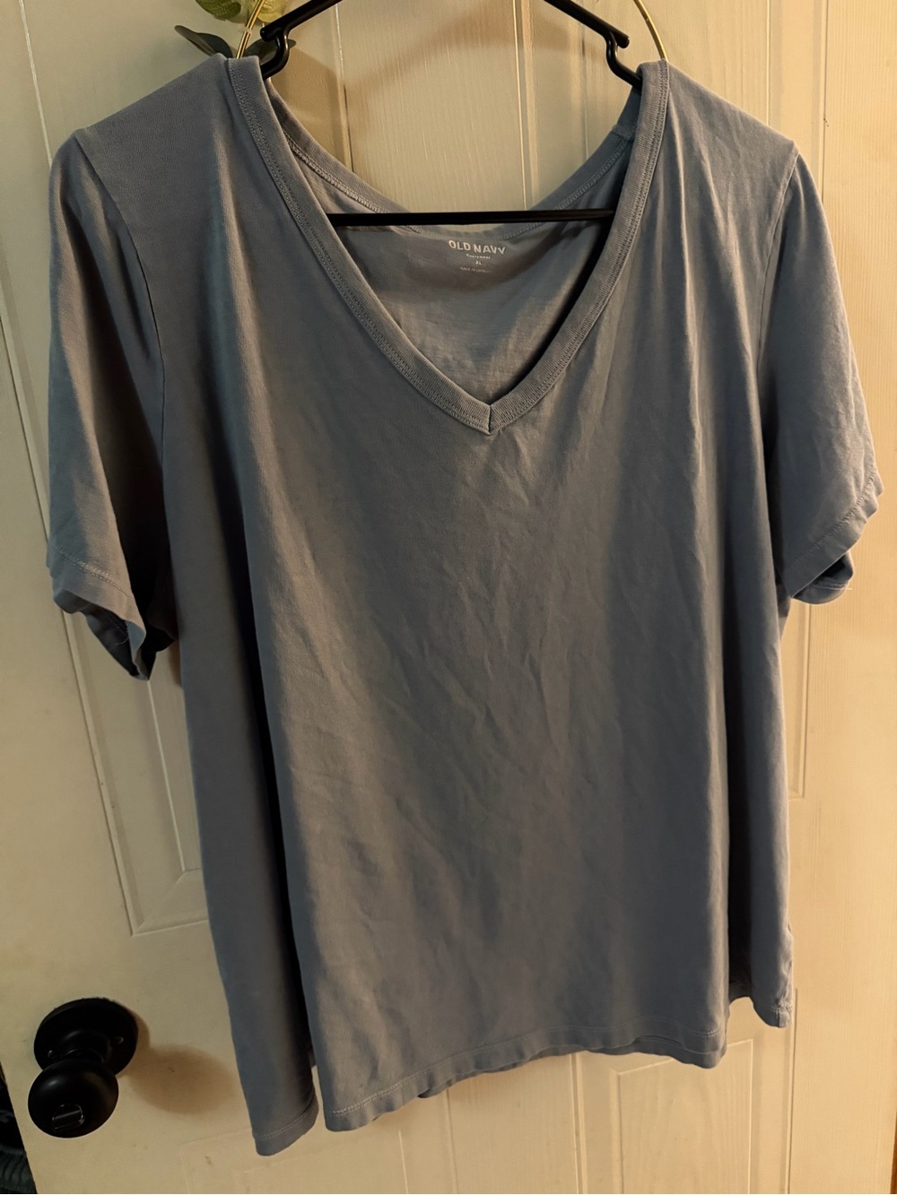 Old Navy Slate Blue V-Neck Short Sleeve Tee